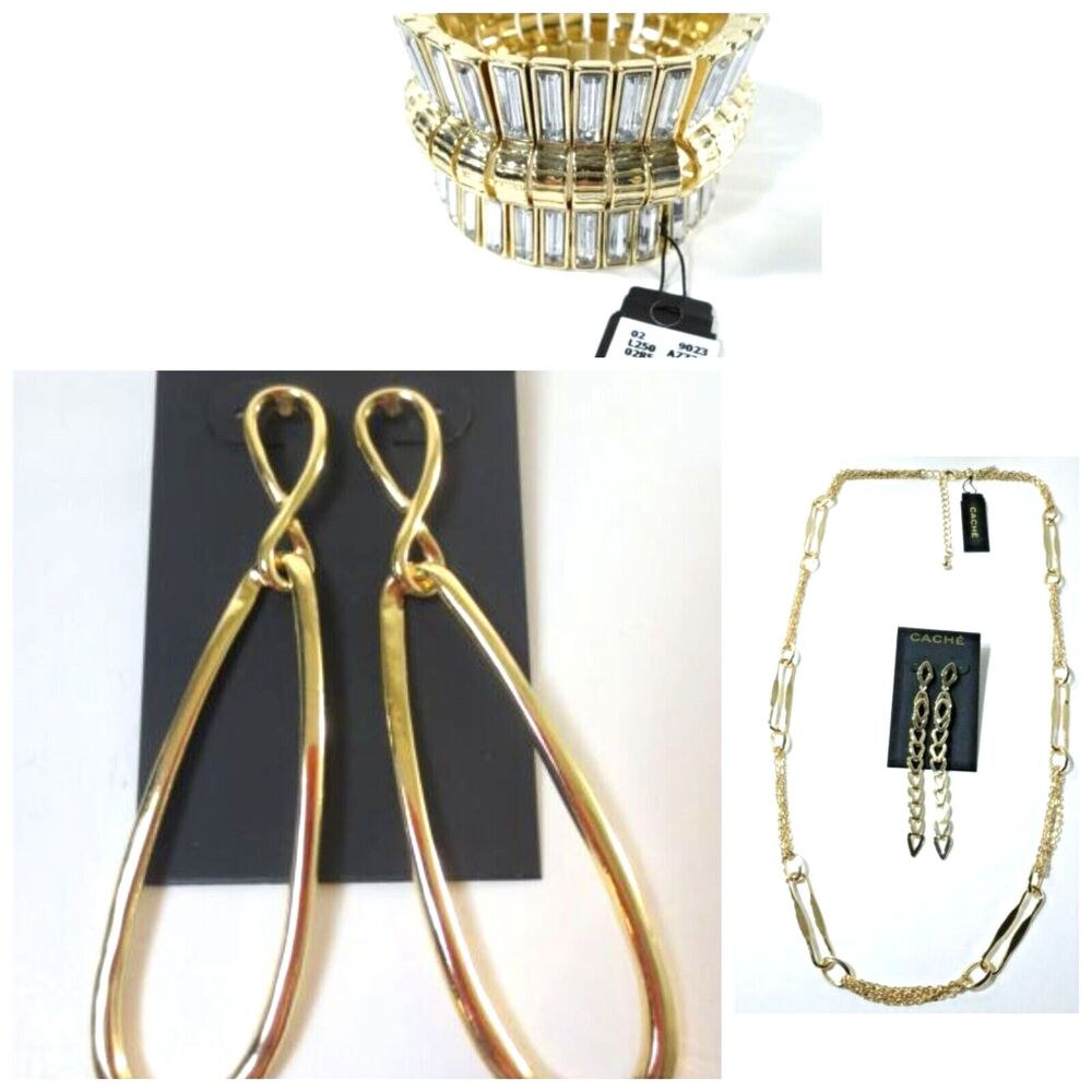 CACHE Women's Necklace Bracelet Earrings BUNDLED JEWELS LOT OF 4 PIECES NWT 135